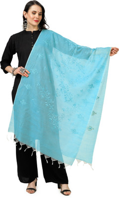 A R SILK Cotton Blend Embroidered Women Dupatta