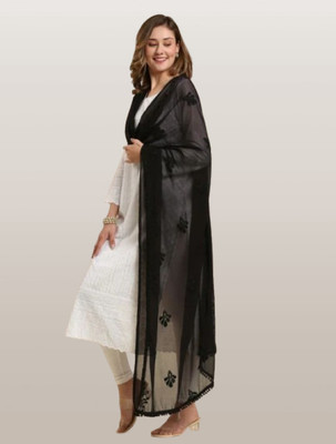 S R CRETION Chiffon Embroidered Women Dupatta