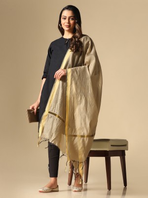 Hritika Poly Chanderi Solid, Woven Women Dupatta