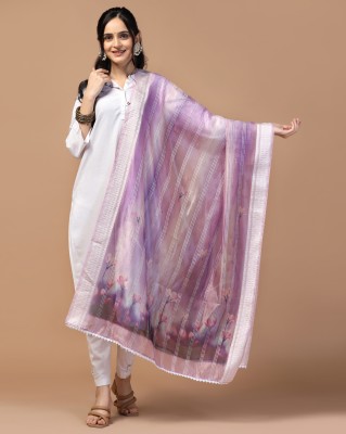 kaizen texo fab Silk Blend Printed Women Dupatta