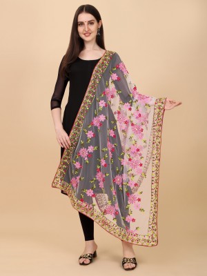 DEVANGI Net Embroidered Women Dupatta