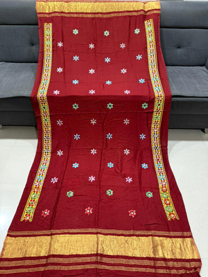 Satva Art Nylon Chanderi Printed Women Dupatta