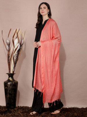 A R SILK DUPATTA HUB Cotton Blend Solid Women Dupatta