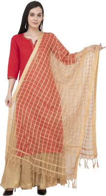 A R SILK Cotton Blend Self Design Women Dupatta