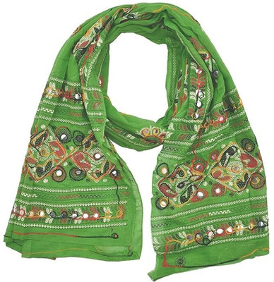TMT HUB Cotton Blend Embroidered, Embellished Women Dupatta