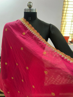 Sai Creation Georgette Self Design Women Dupatta