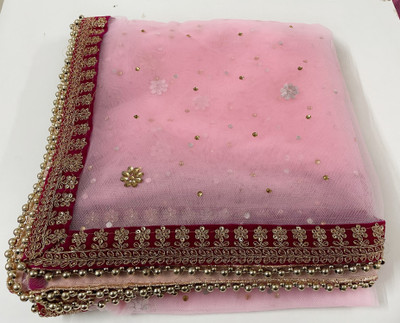MS CREATIONS Net Embroidered Women Dupatta