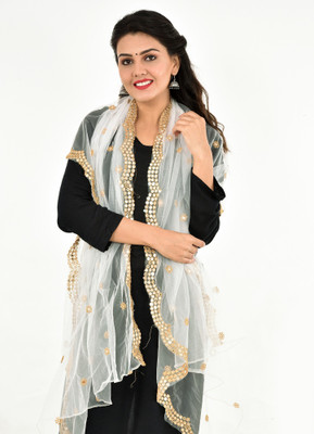 YOUTHQUAKE Net Embellished Women Dupatta