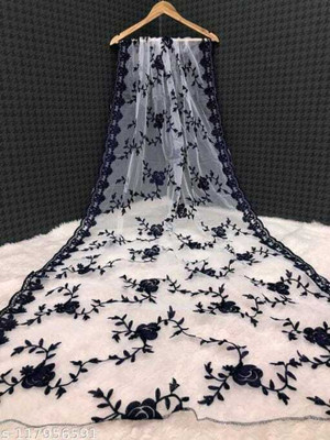 S And H Designer Net Embroidered Women Dupatta