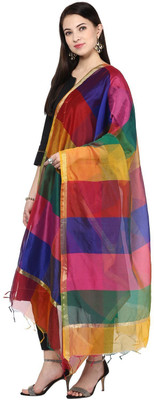 Shri Ram Creations Cotton Silk Striped Women Dupatta