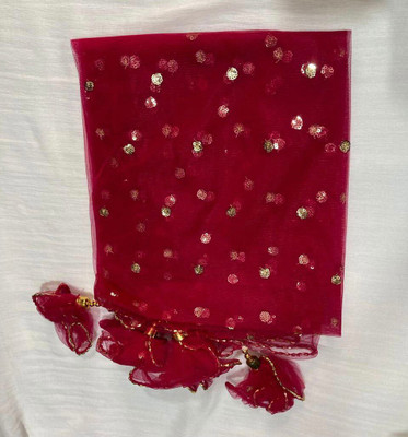 CLOTHVERSE Net Embroidered Women Dupatta