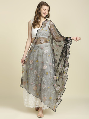DUPATTA BAZAAR Net Embroidered Women Dupatta