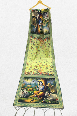 Bloviate Silk Blend Printed, Applique Women Dupatta