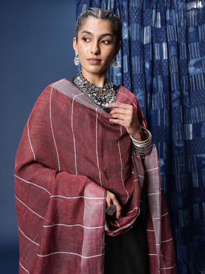 Taavi Linen Blend Striped Women Dupatta