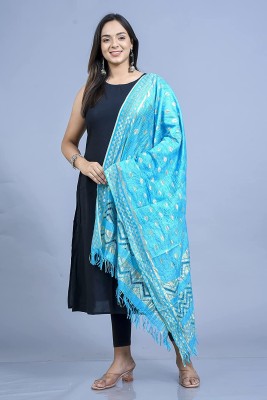 Chaukhat Silk Blend Embellished, Geometric Print, Polka Print, Woven, Self Design Women Dupatta