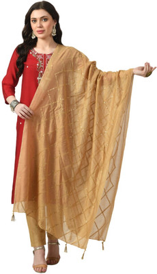 A R SILK DUPATTA HUB Poly Chanderi Self Design Women Dupatta