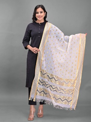 Apratim Silk Blend Polka Print Women Dupatta