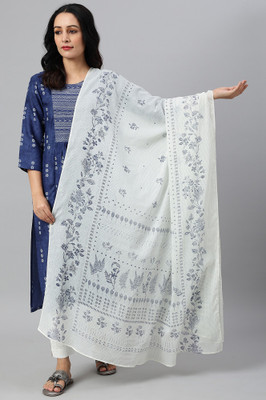 W Net Floral Print Women Dupatta