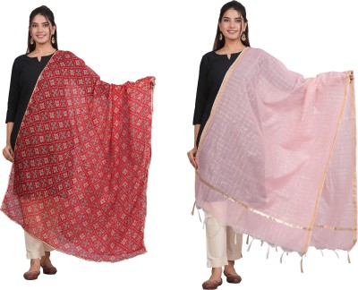 LAHSUAK Pure Cotton Printed, Embellished Women Dupatta