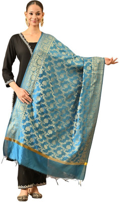 A R SILK DUPATTA HUB Silk Blend Self Design Women Dupatta