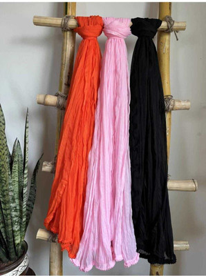 Nakoda Creation Cotton Blend Solid Women Dupatta