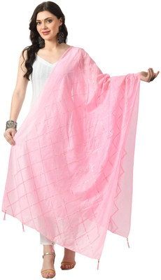A R SILK DUPATTA HUB Poly Chanderi Self Design Women Dupatta