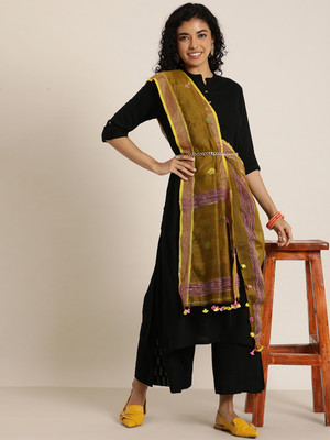 Taavi Cotton Blend Woven Women Dupatta