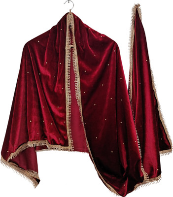 Dupattaa Velvet Self Design Women Dupatta