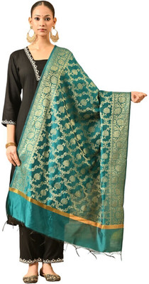 A R SILK DUPATTA HUB Silk Blend Self Design Women Dupatta