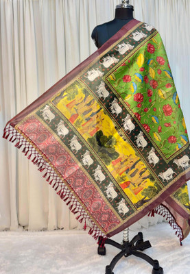 SHIVA CLOTHING Art Silk Printed Women Dupatta