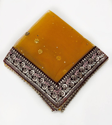 MS CREATIONS Net Embroidered, Embellished Women Dupatta