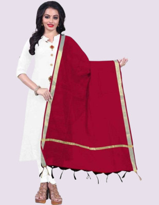 Draxstarr Cotton Silk Solid Women Dupatta