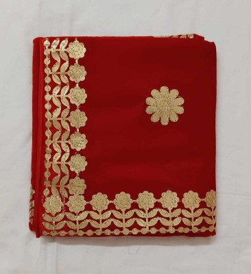 abhikart Velvet Embroidered, Self Design Women Dupatta