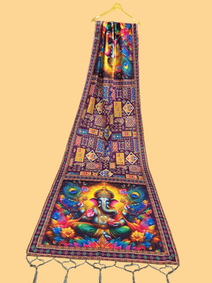Bloviate Silk Blend Printed, Applique Women Dupatta