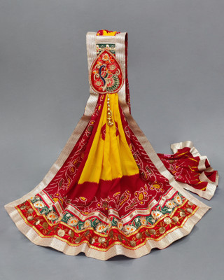 Ranisatiya Creation Poly Georgette Embroidered, Printed Women Dupatta