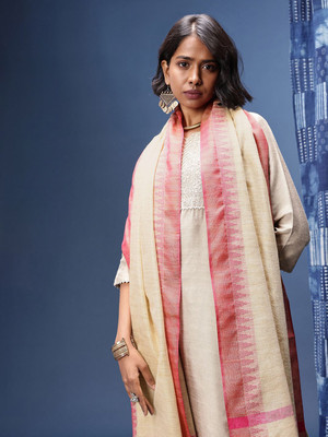 Taavi Cotton Blend Self Design Women Dupatta