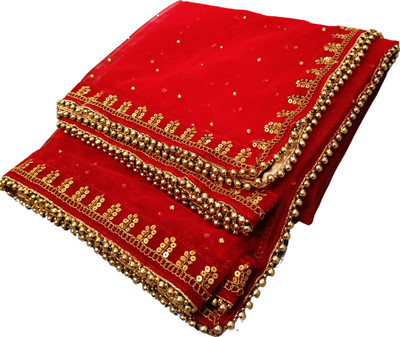 Radha Rang Wedding & Bridal Dupatta Net Embellished, Embroidered Women Dupatta