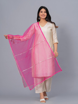 Stylum Net Solid, Embellished Women Dupatta