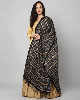 DIAMO Silk Blend Polka Print Women Dupatta