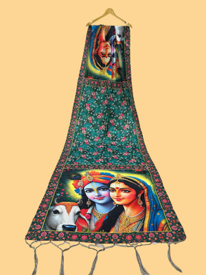 Bloviate Silk Blend Printed, Applique Women Dupatta