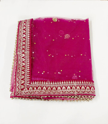 MS CREATIONS Net Embroidered Women Dupatta