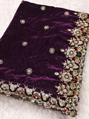 tathastufab Velvet Embroidered Women Dupatta