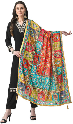 A R SILK DUPATTA HUB Silk Blend Embroidered Women Dupatta