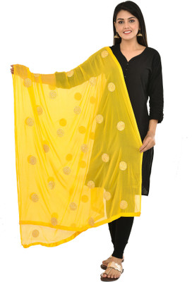 YOUTHQUAKE Chiffon Embroidered Women Dupatta