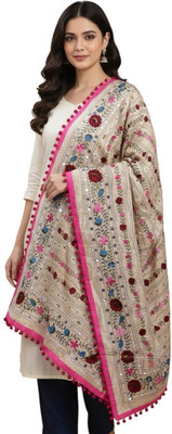 Fancy duppatta house Polycotton Embroidered, Embellished Women Dupatta