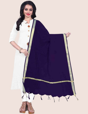 Draxstarrs Cotton Silk Solid Women Dupatta