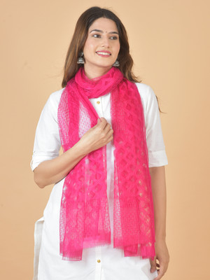 Nakoda Creation Net Self Design Women Dupatta