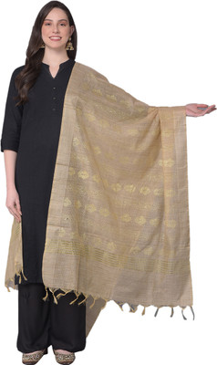 A R SILK Cotton Blend Self Design Women Dupatta