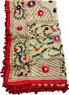 Fancy duppatta house Poly Chanderi Embroidered Women Dupatta