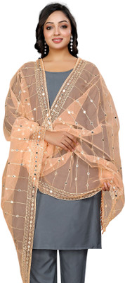 Sekmany Net Embellished Women Dupatta
